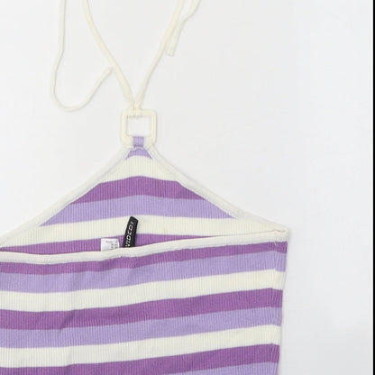 Womens UK Size M Divided Purple Basic Tank