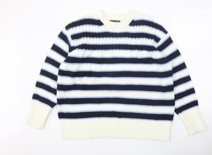 Womens UK Size L Marks and Spencer White Pullover Jumper