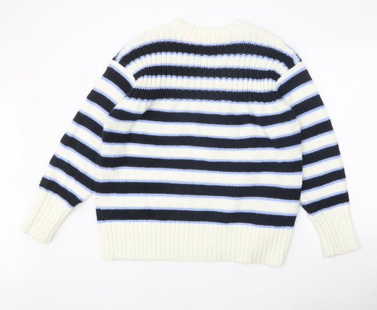 Womens UK Size L Marks and Spencer White Pullover Jumper