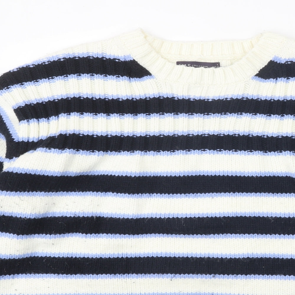 Womens UK Size L Marks and Spencer White Pullover Jumper