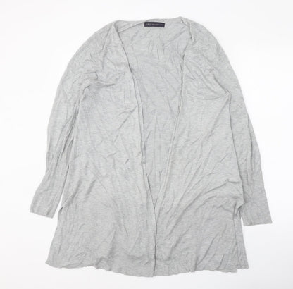 Marks and Spencer Womens Grey V-Neck Viscose Cardigan Jumper Size M