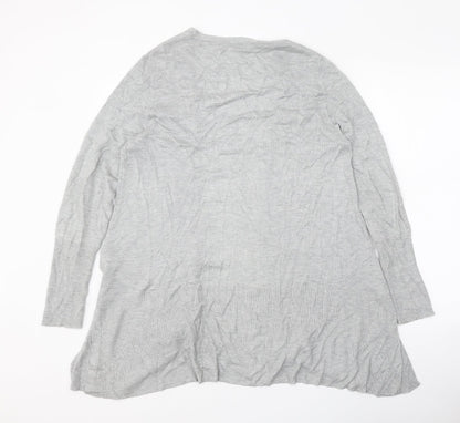 Marks and Spencer Womens Grey V-Neck Viscose Cardigan Jumper Size M
