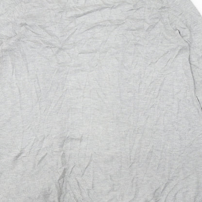 Marks and Spencer Womens Grey V-Neck Viscose Cardigan Jumper Size M