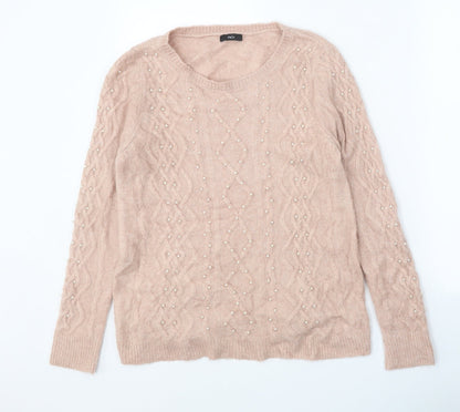 Womens UK Size 12 M&Co Pink Pullover Jumper