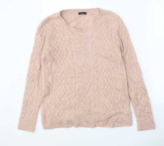 Womens UK Size 12 M&Co Pink Pullover Jumper