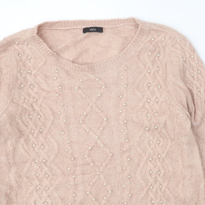 Womens UK Size 12 M&Co Pink Pullover Jumper