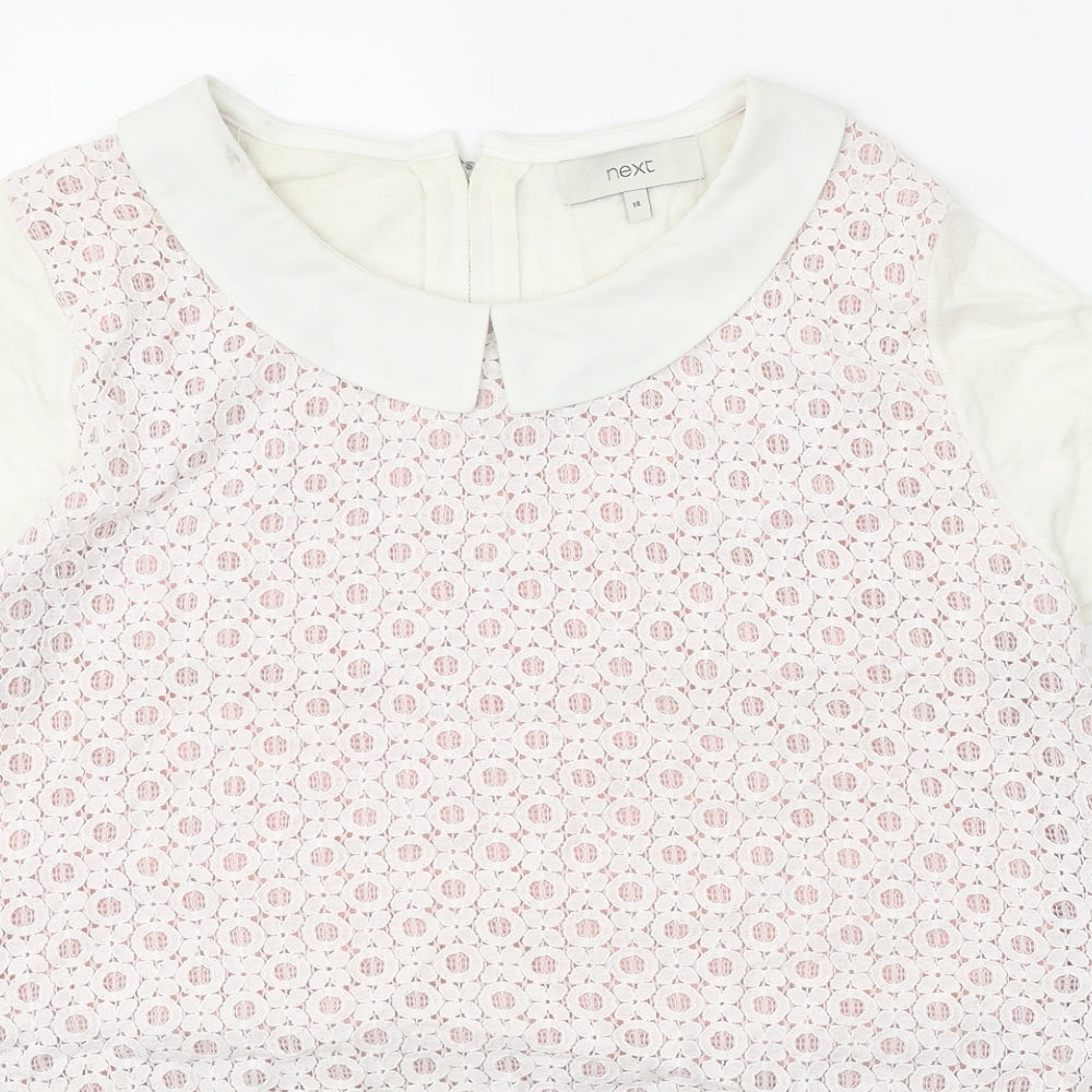 Womens UK Size 14 NEXT White Pullover Jumper