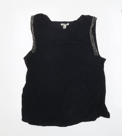 Womens UK Size S Zara Black Basic Tank