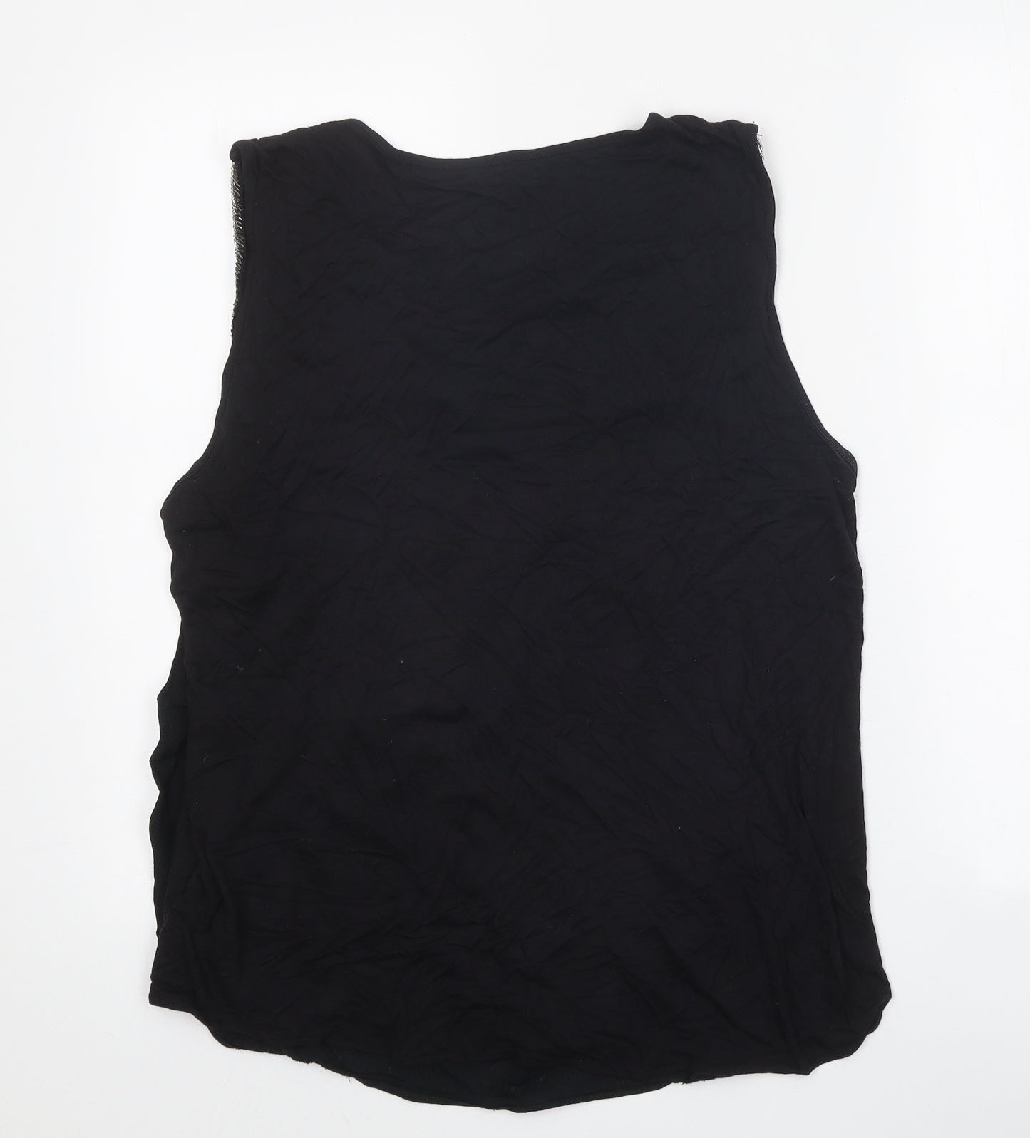 Womens UK Size S Zara Black Basic Tank