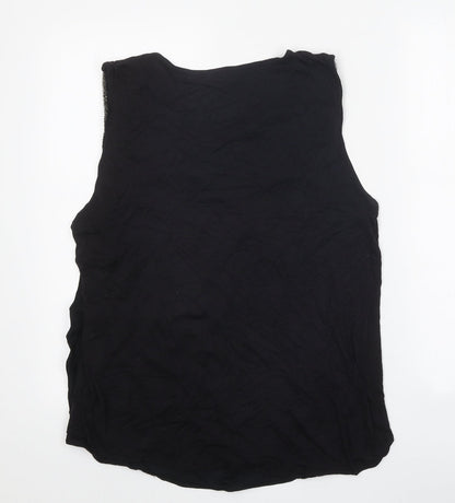 Womens UK Size S Zara Black Basic Tank