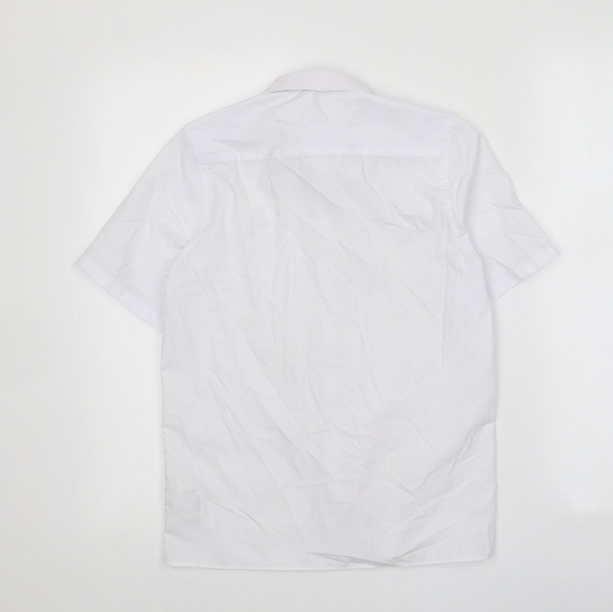 Marks & Spencer Boys White Polyester Basic Button-Up Size 10-11 Years Collared Button