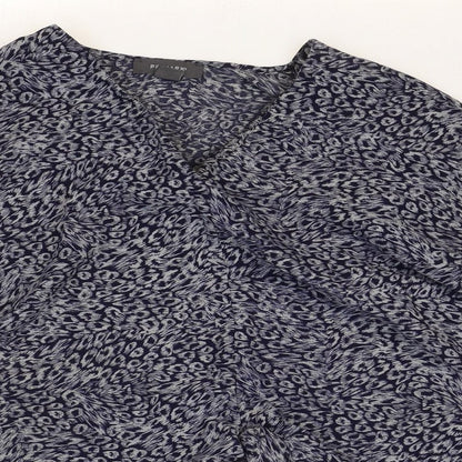 Primark Womens Grey Geometric Polyester Basic Blouse Size 10 V-Neck