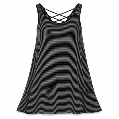 Heart Hips Womens Multicoloured Striped Rayon Trapeze & Swing Size S Scoop Neck Pullover