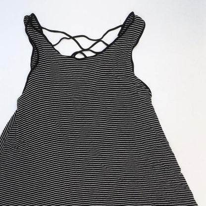 Heart Hips Womens Multicoloured Striped Rayon Trapeze & Swing Size S Scoop Neck Pullover