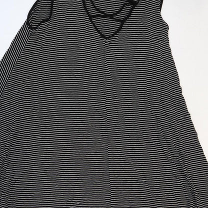Heart Hips Womens Multicoloured Striped Rayon Trapeze & Swing Size S Scoop Neck Pullover