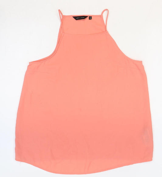 Womens UK Size 10 New Look Pink Basic Tank