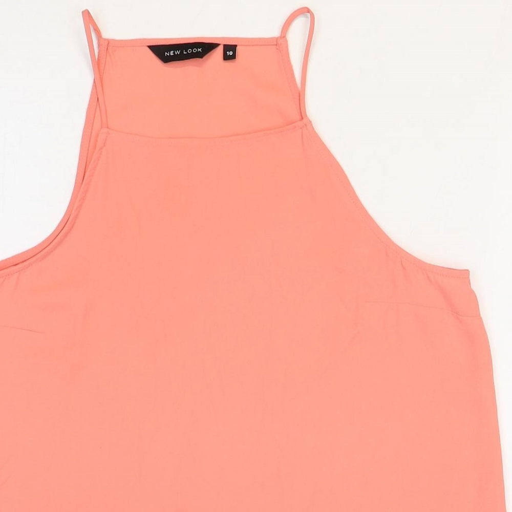 Womens UK Size 10 New Look Pink Basic Tank