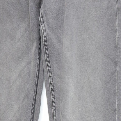 Avenue Womens Grey Polyester Trousers Size 8 Regular Button