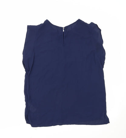 Womens UK Size M CALLIOPE Blue Basic Blouse