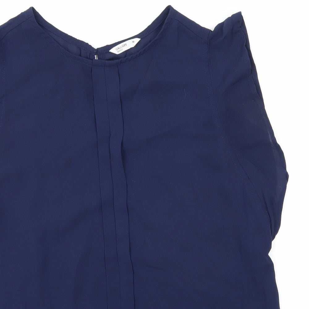 Womens UK Size M CALLIOPE Blue Basic Blouse