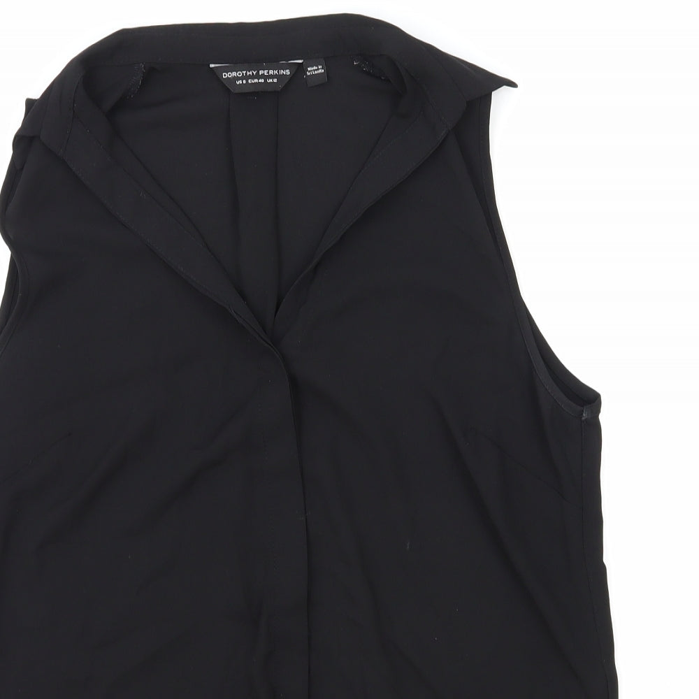Womens UK Size 12 Dorothy Perkins Black Basic Tank