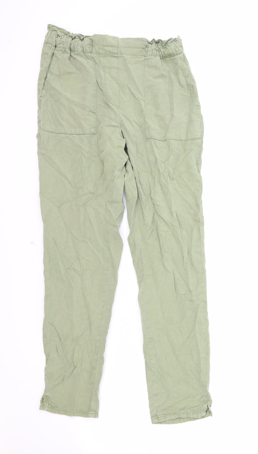 Womens UK Size 4 Promod Regular Fit  Green Trousers