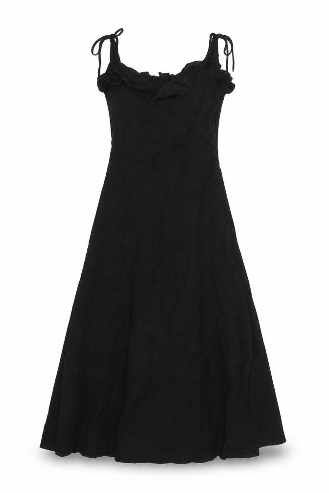 Warehouse Womens Black Viscose A-Line Size 12 Square Neck Zip