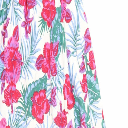 Daisy Street Womens Multicoloured Floral Polyester A-Line Size 10 Boat Neck Pullover