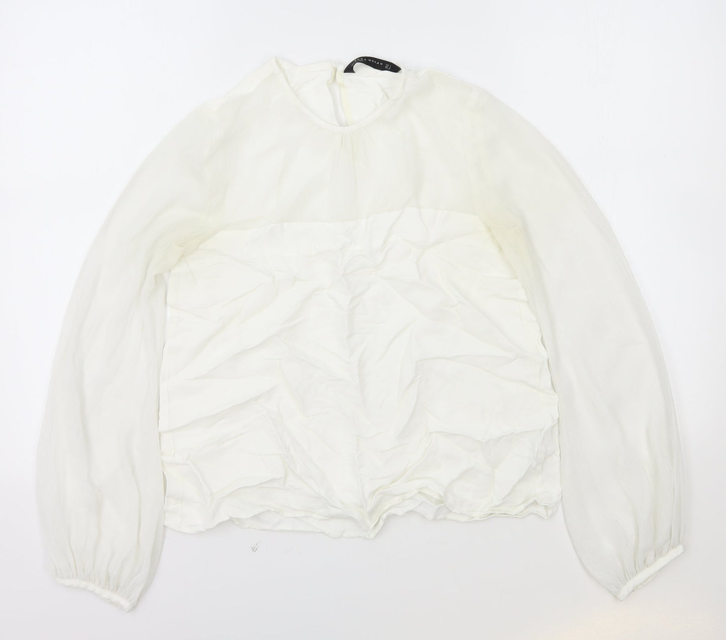 Womens UK Size S Zara White Basic Blouse