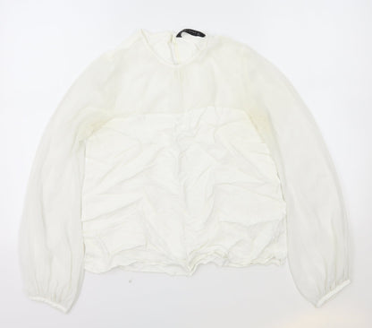 Womens UK Size S Zara White Basic Blouse