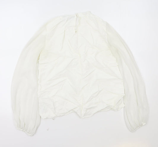 Womens UK Size S Zara White Basic Blouse