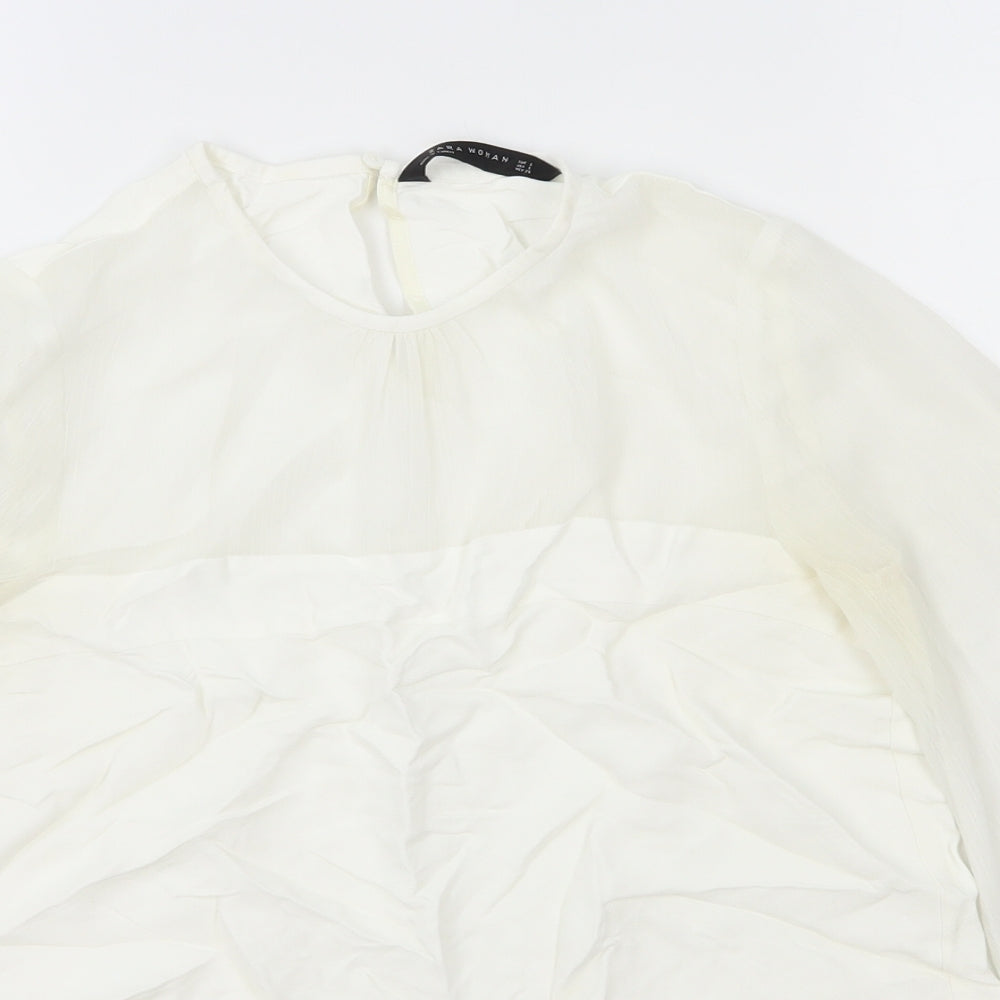 Womens UK Size S Zara White Basic Blouse