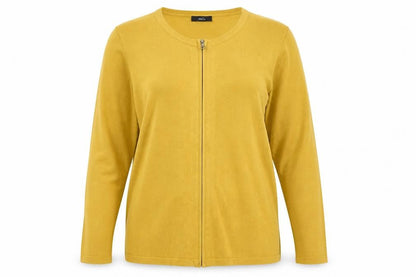 Womens UK Size 12 M&Co Yellow Full Zip Jumper
