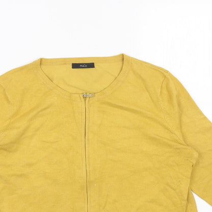 Womens UK Size 12 M&Co Yellow Full Zip Jumper