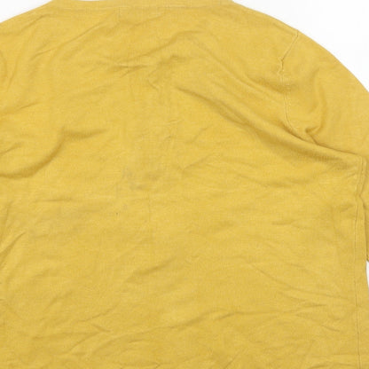 Womens UK Size 12 M&Co Yellow Full Zip Jumper