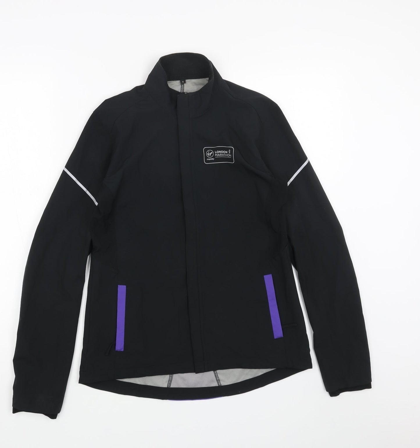 Womens UK Size S Preworn Black Windbreaker Coat