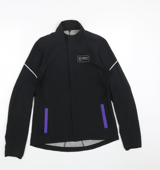 Womens UK Size S Preworn Black Windbreaker Coat
