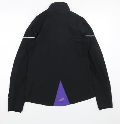 Womens UK Size S Preworn Black Windbreaker Coat