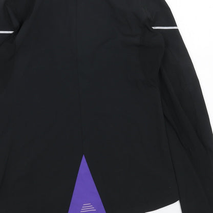 Womens UK Size S Preworn Black Windbreaker Coat