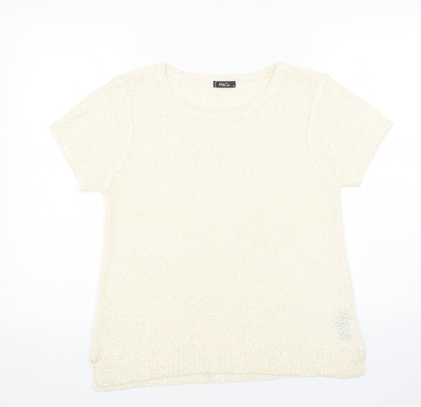Womens UK Size 14 M&Co White Pullover Jumper
