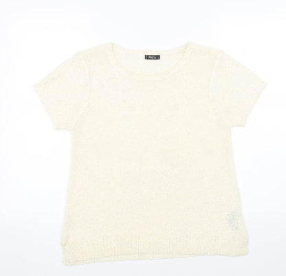 Womens UK Size 14 M&Co White Pullover Jumper