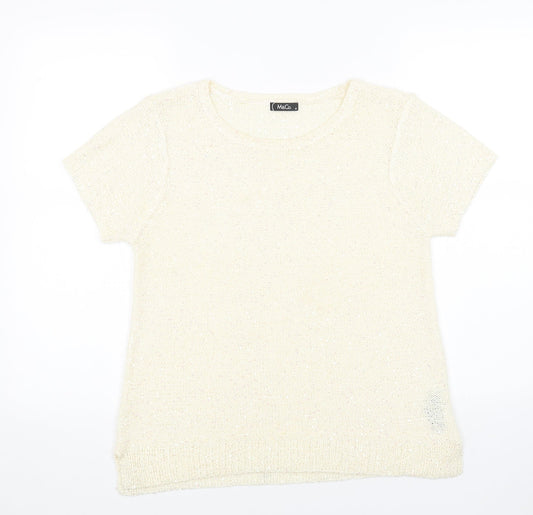 Womens UK Size 14 M&Co White Pullover Jumper