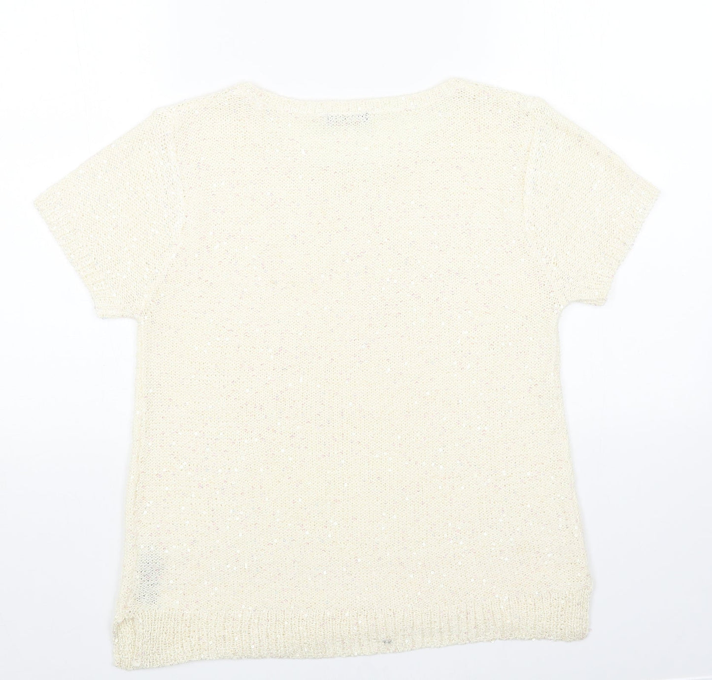 Womens UK Size 14 M&Co White Pullover Jumper