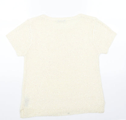 Womens UK Size 14 M&Co White Pullover Jumper