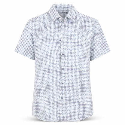 Atlantic Bay Womens Blue Check Cotton Basic Button-Up Size S Collared