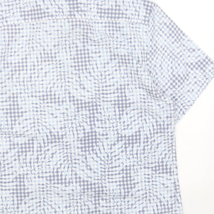 Atlantic Bay Womens Blue Check Cotton Basic Button-Up Size S Collared