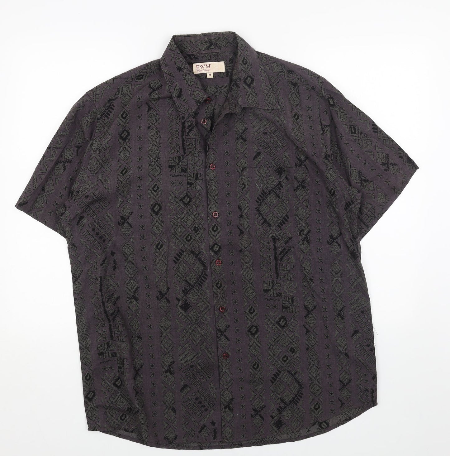 Womens UK Size M EWM Blue Basic Button-Up