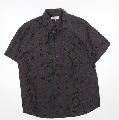Womens UK Size M EWM Blue Basic Button-Up