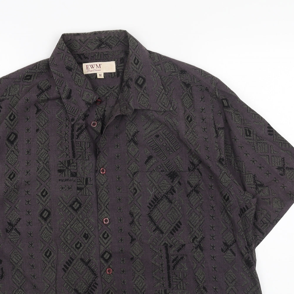 Womens UK Size M EWM Blue Basic Button-Up