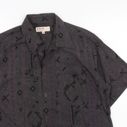 Womens UK Size M EWM Blue Basic Button-Up